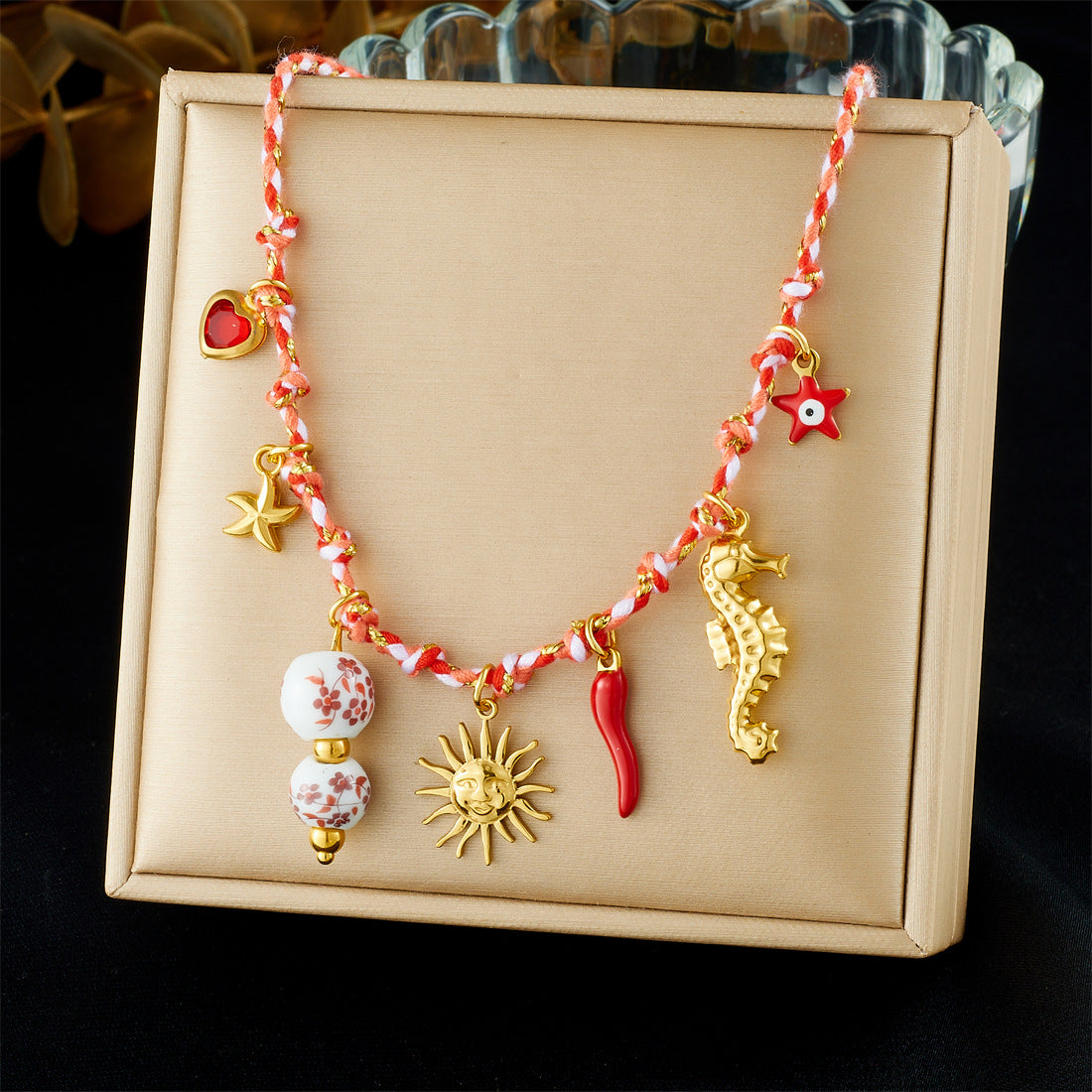 Gold Plated Stainless Steel Star and Animal Pendant Necklace for Women