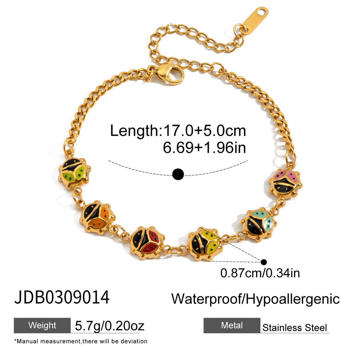 Fashionable Ladybug-Shaped Enamel Pendant Necklace in Titanium Steel for Women, Trendy Office-Style Accessory with Geometric Insect Design