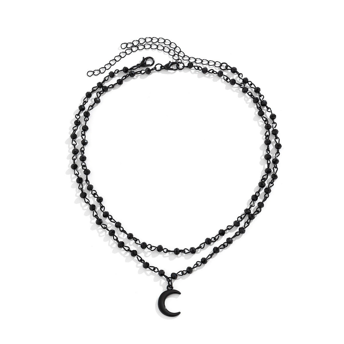 Sweet Hip-hop Star Round Alloy Pendant Plated Brass Curb Chain Necklace for Women