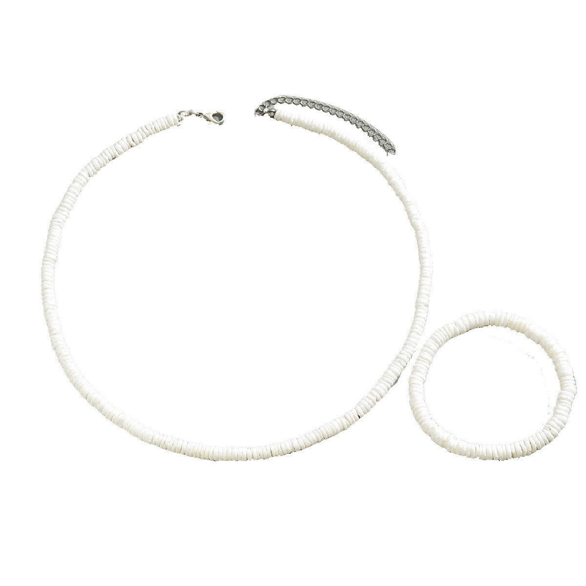 Set Collana con Ciondolo a Conchiglia Intrecciata Stile Vacanza Geometrico per Donna con Catena a Clavicola e Bracciale