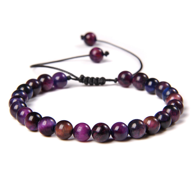 Sweet Sporty Geometric Natural White Crystal Stretch Bracelet 6mm Unisex Handmade Energy Bangle