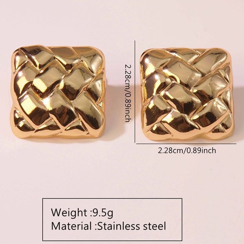 Elegant Gold Plated Stainless Steel Leaf Earrings for Women