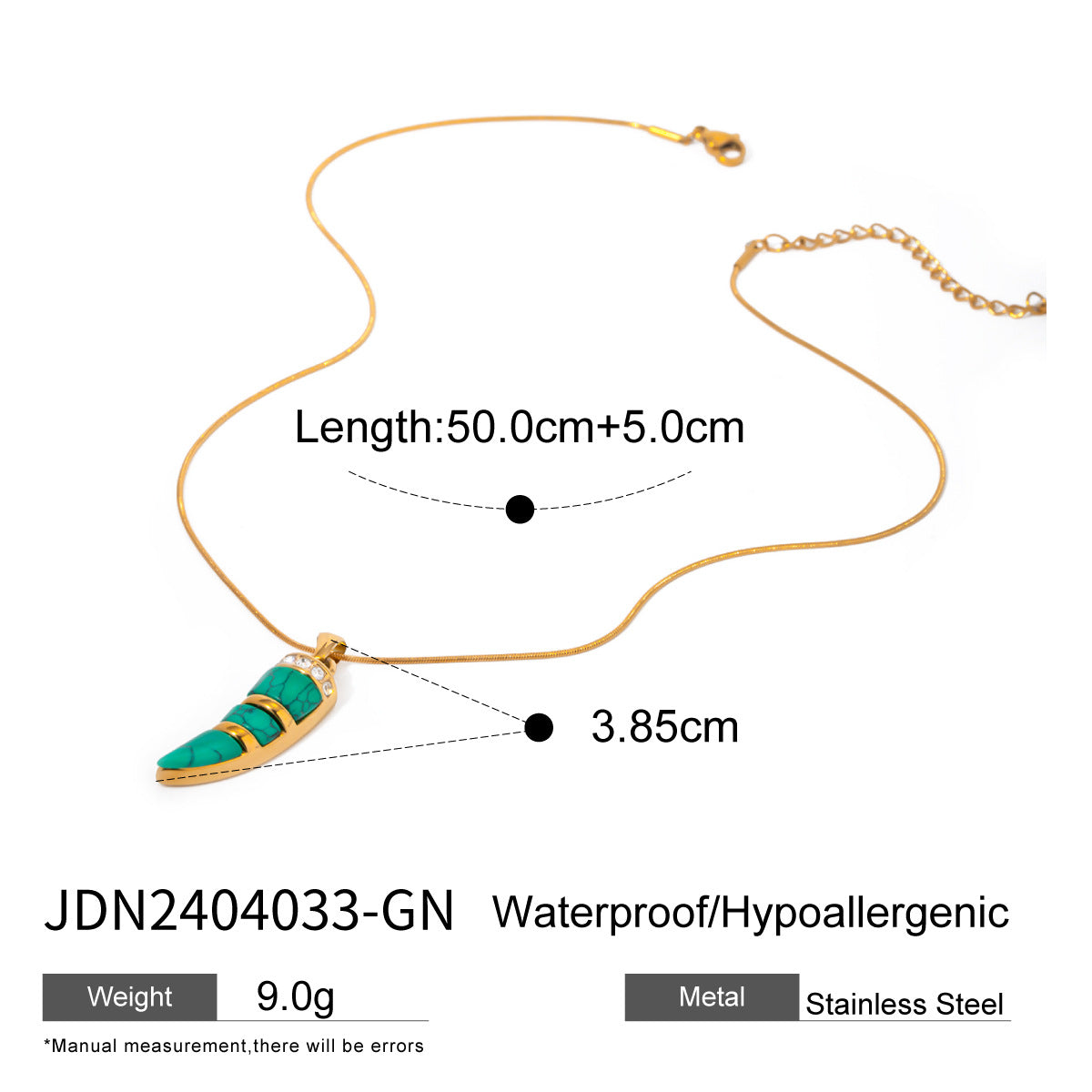Elegante collana a pendente in acciaio inossidabile a forma di cuore con finitura placcata per donna, gioiello con catena a medaglione geometrico minimalista