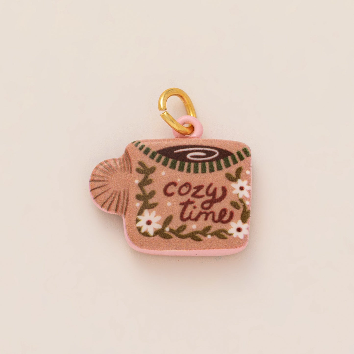 Vintage 18K Gold Plated Drip Oil Brass Pendant Charm Bar for Women
