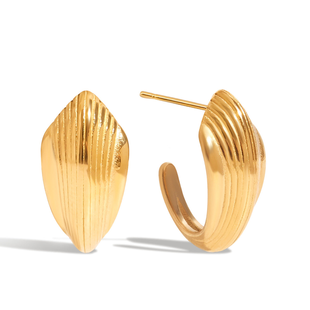Orecchini a perno geometrici minimalisti in acciaio inossidabile con intarsio in strass per donna, gioielli alla moda ipoallergenici in acciaio al titanio placcato