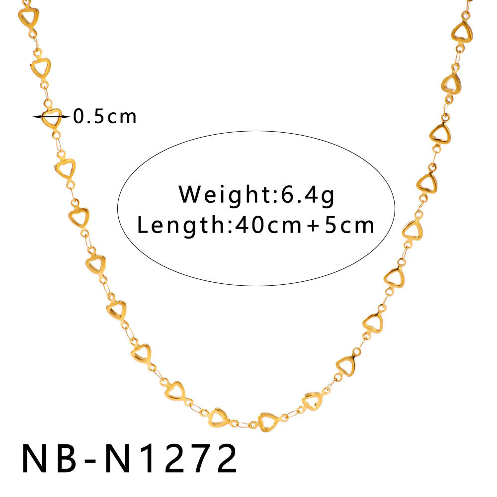 Collana con pendente geometrico minimalista da donna con design a intaglio, catena in acciaio inossidabile e finitura placcata sottovuoto in oro 18 carati