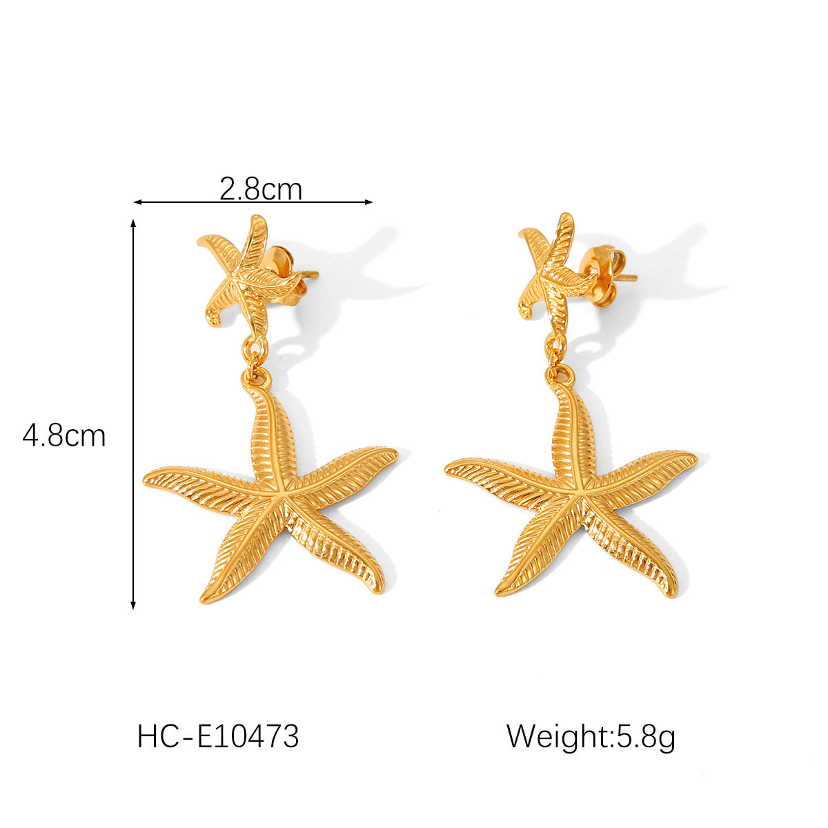 Minimalist Starfish Pendant Necklace with Stainless Steel Chain and Pearl Accents for Women