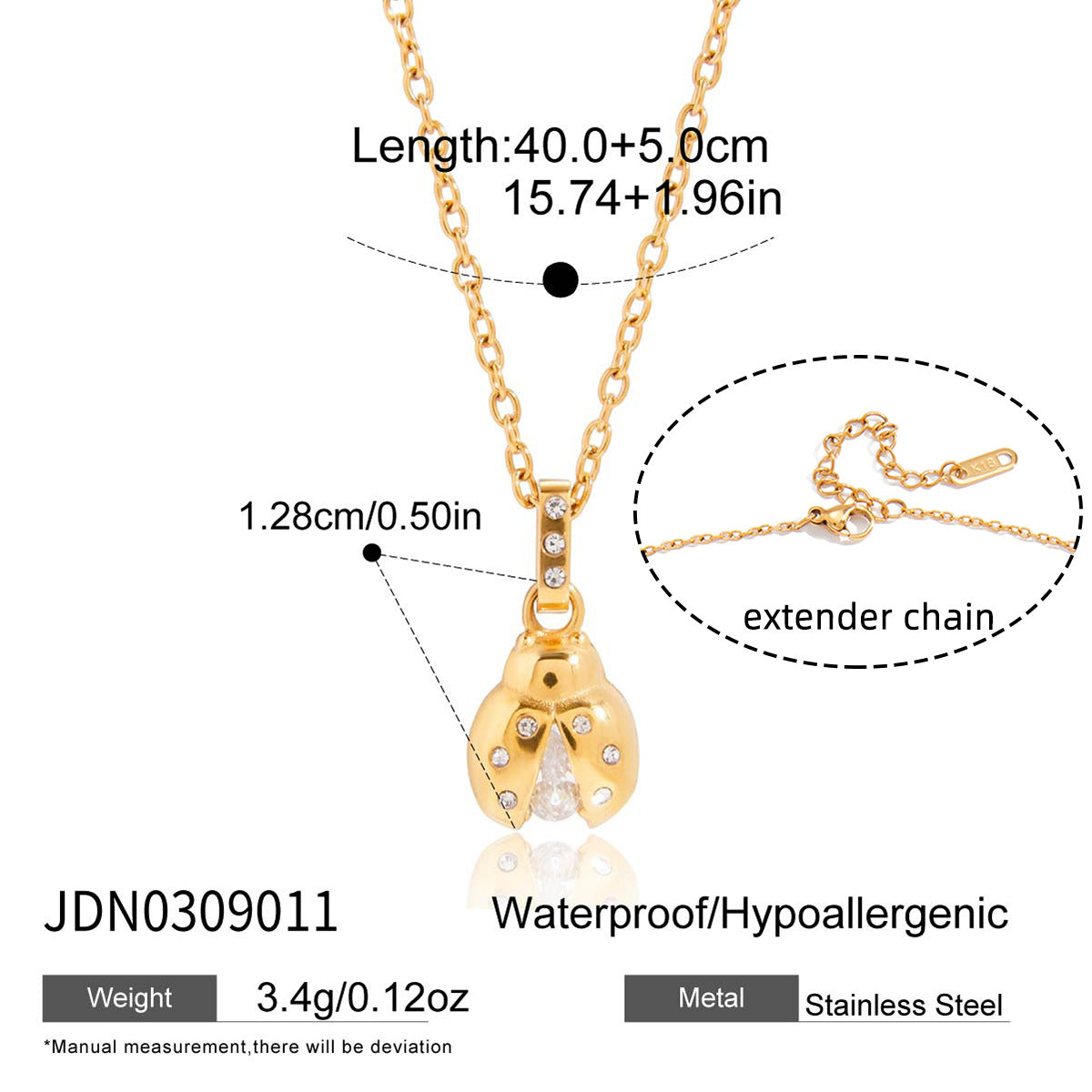 Collana pendente geometrica in acciaio al titanio con finitura placcata da donna, catena leggera di lusso per maglione