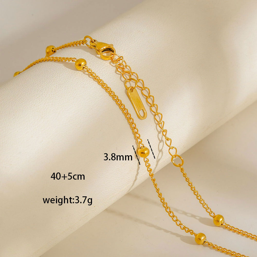 Collana con Ciondoli Geometrici Minimalisti in Acciaio al Titanio Placcato con Nappe, Charm Fai da Te per Donne