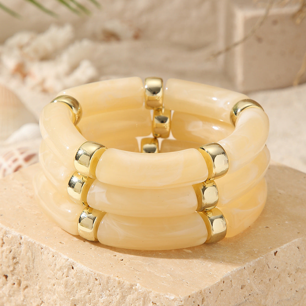Vintage Marble Texture Acrylic Bracelet for Women