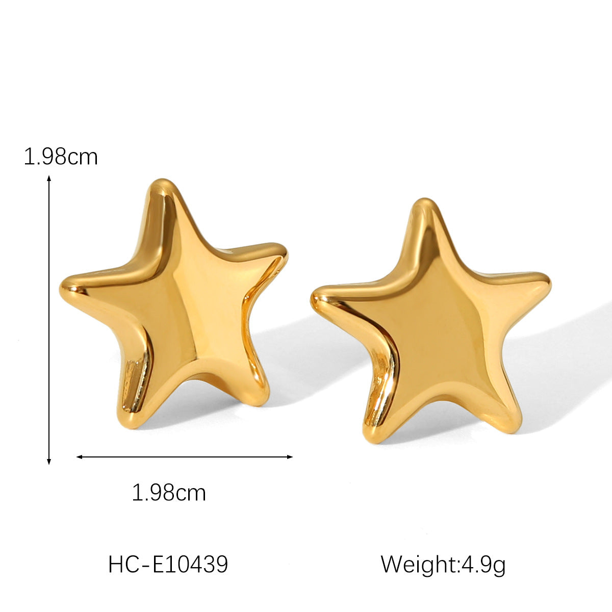 Collana Minimalista da Donna con Ciondolo a Stella in Acciaio Inossidabile Placcato Oro 18K