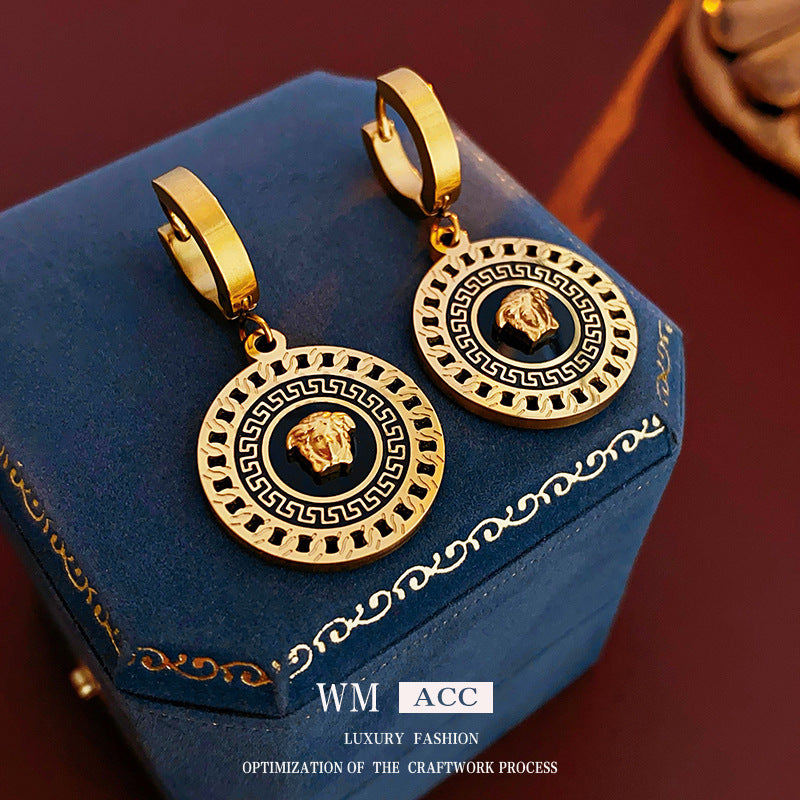 Vintage Floral and Teardrop Shaped Copper Earrings with 925 Silver Posts, Electroplated Finish, Elegant Court-Inspired Retro Ear Jewelry for Women