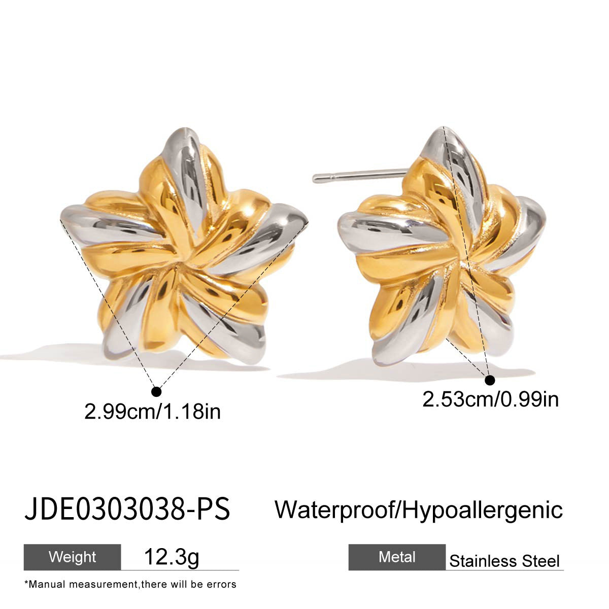 Pendientes Minimalistas de Acero Inoxidable Geométricos con Diseño de Bloques de Color Chapados para Mujer