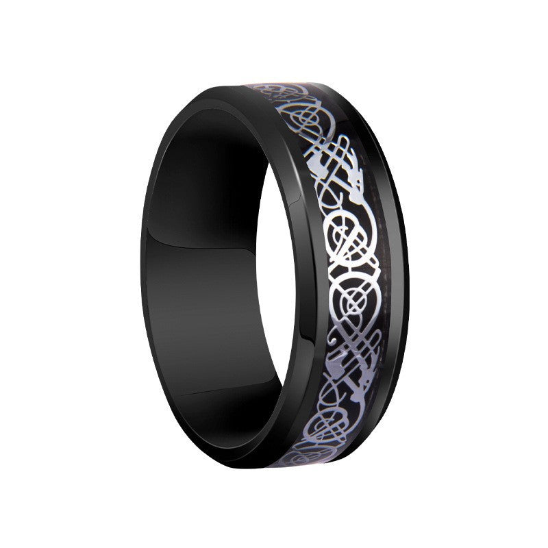 Vintage Geometric Titanium Steel Plated Ring Unisex Stainless Steel Jewelry