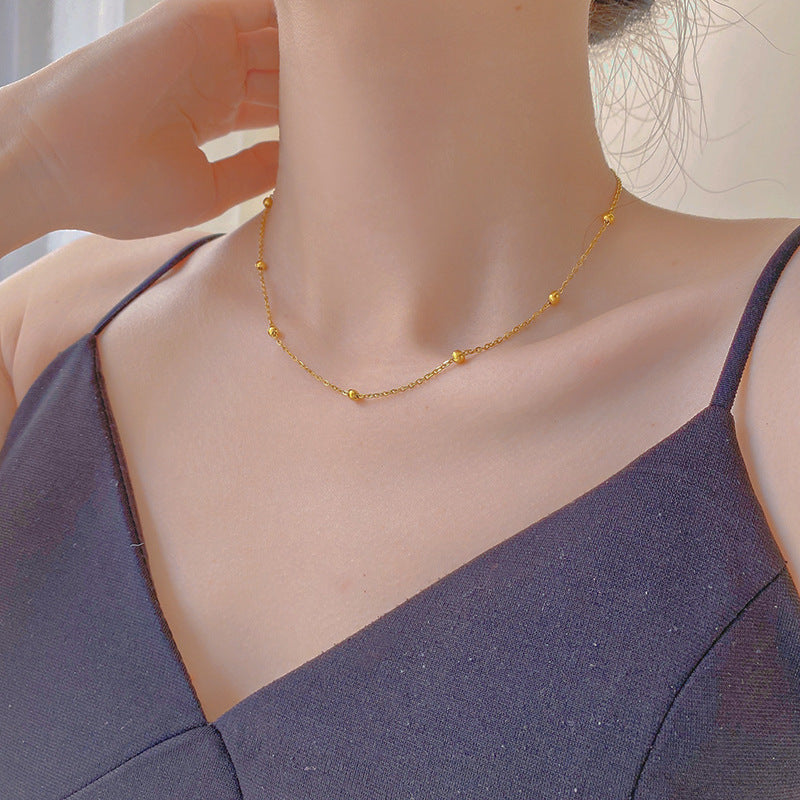 Minimalist Irregular Bean Shape 18K Gold Plated Titanium Steel Necklace