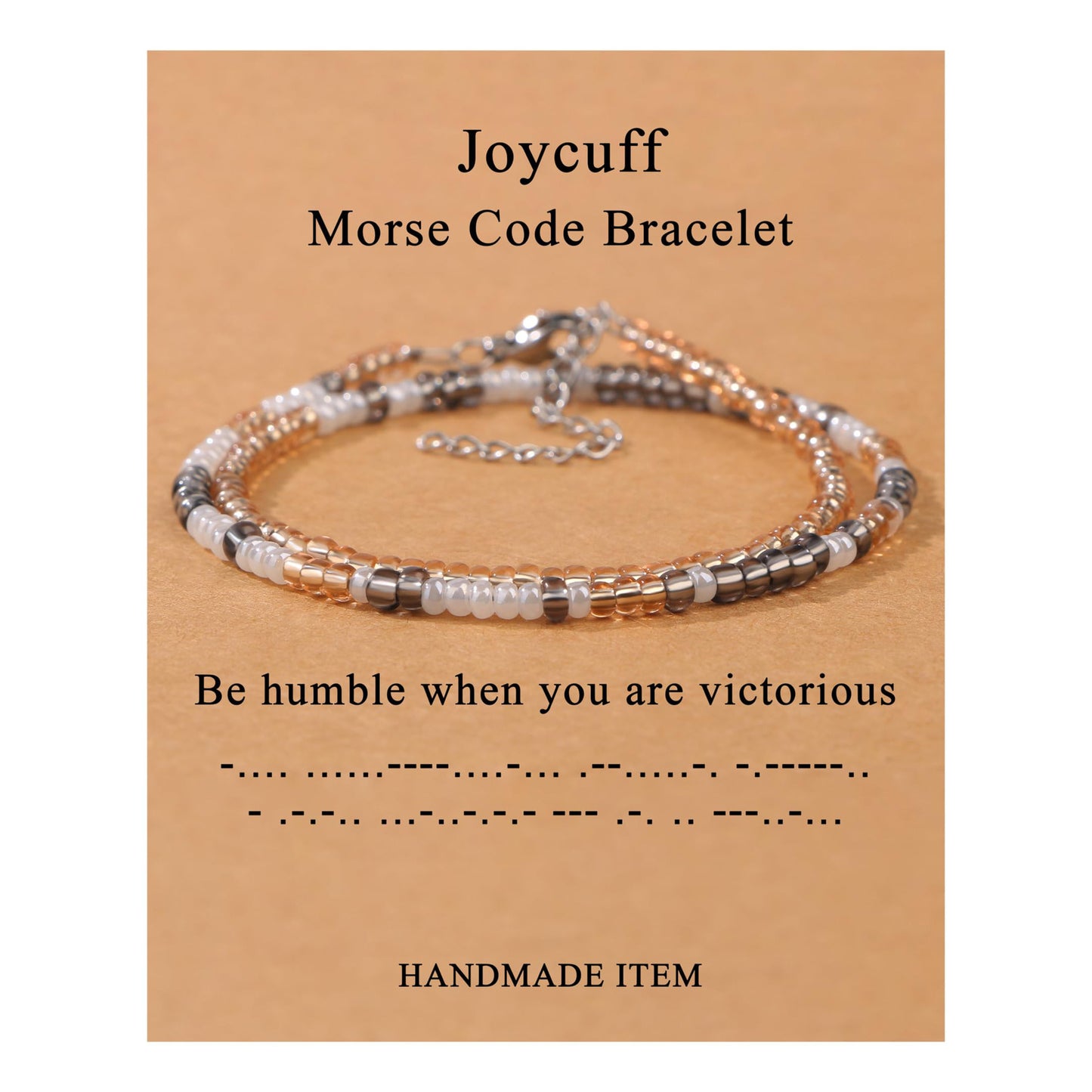 Minimalist Morse Code Letter Beaded Bracelet for Women
