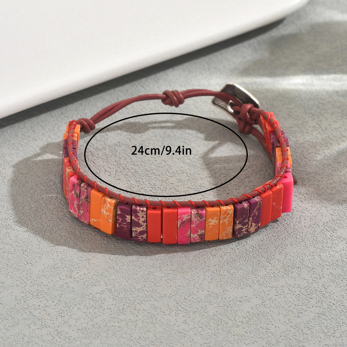 Geometric Style Women's Bracelet with Natural Stone Beads and Woven Design for Everyday Wear