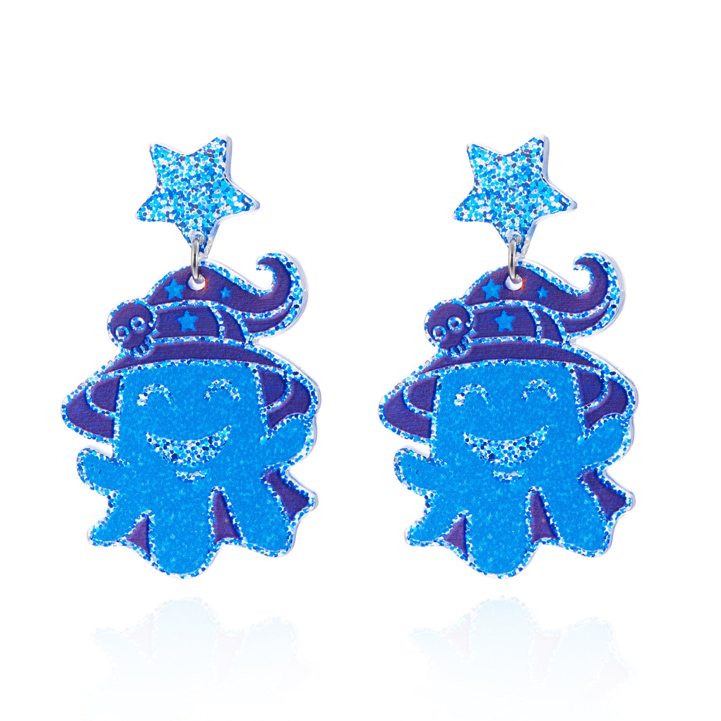 Halloween-Themed Acrylic Earrings with Cartoon Pumpkin and Ghost Design, Electroplated Fashion Jewelry for Women