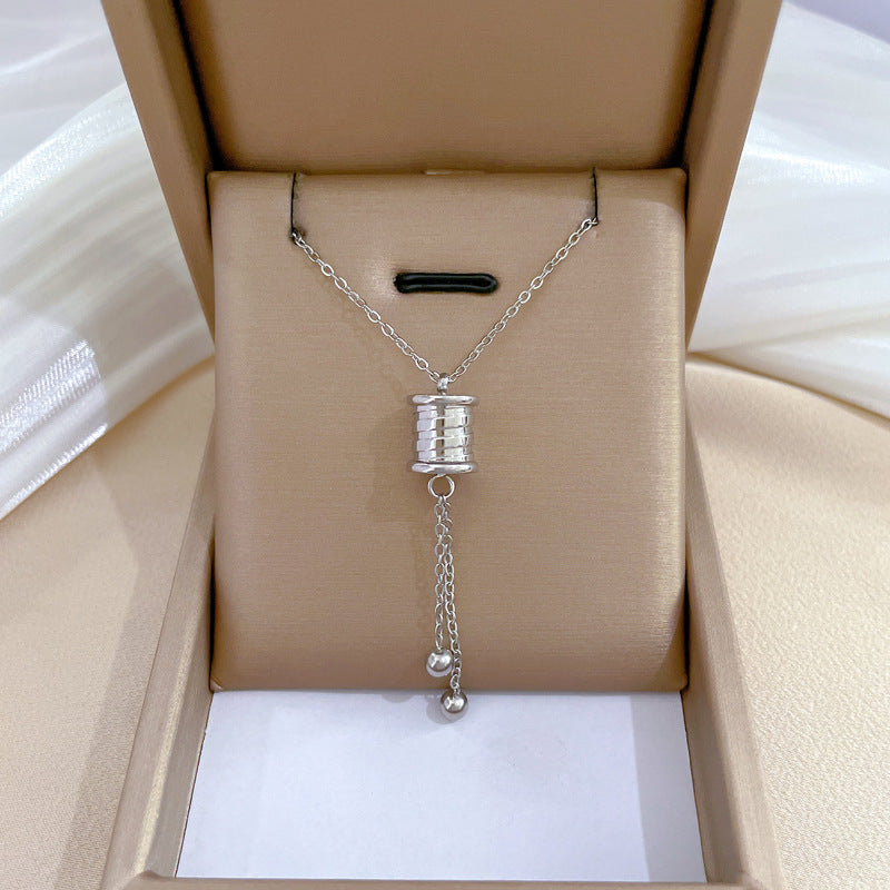 Collana in acciaio al titanio geometrica minimalista per unisex con catena irregolare