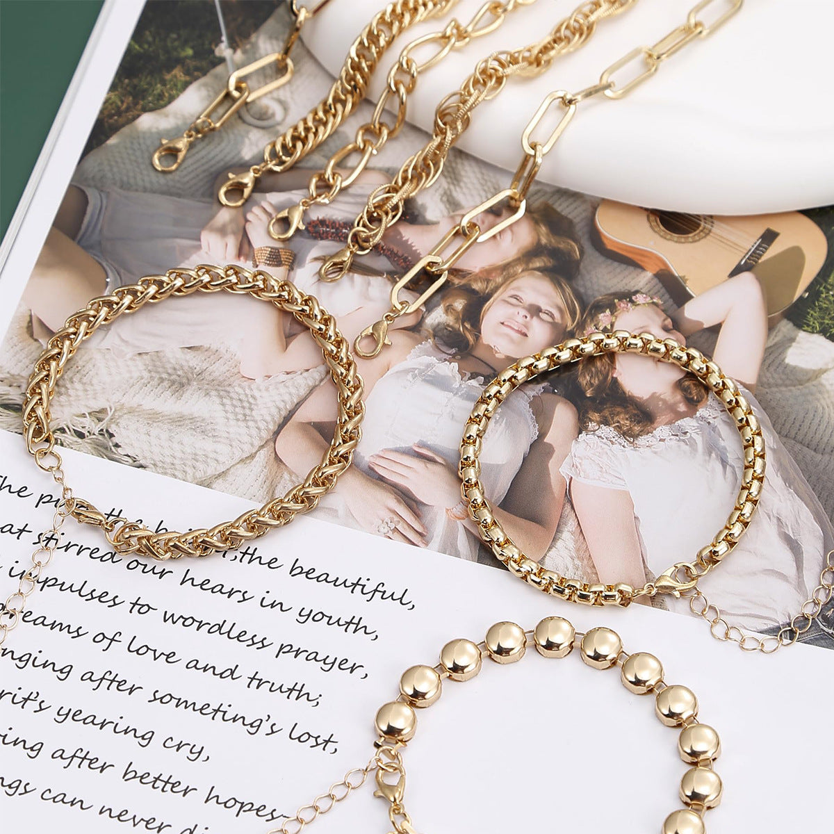 Minimalist Elegant Geometric Alloy Plated Bracelet for Women