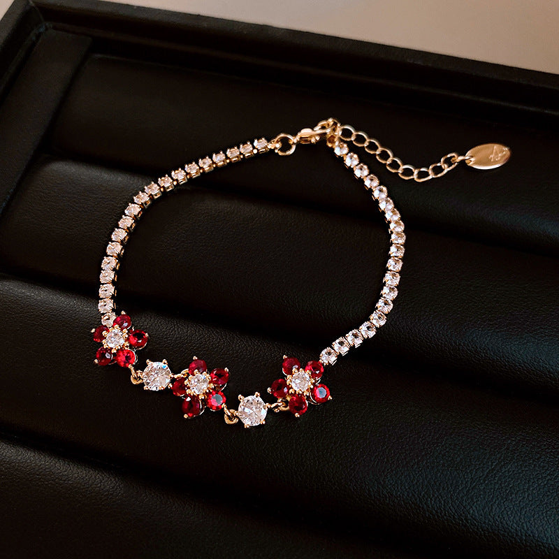 Luxury Elegant Geometric Alloy Plated Bracelet with Cubic Zirconia for Women