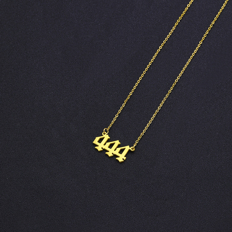 Collana con Ciondolo Numero Fortunato alla Moda per Donna in Acciaio Inossidabile e Acciaio al Titanio con Finitura Placcata Stile Catena Snake Design Numerico Minimalista