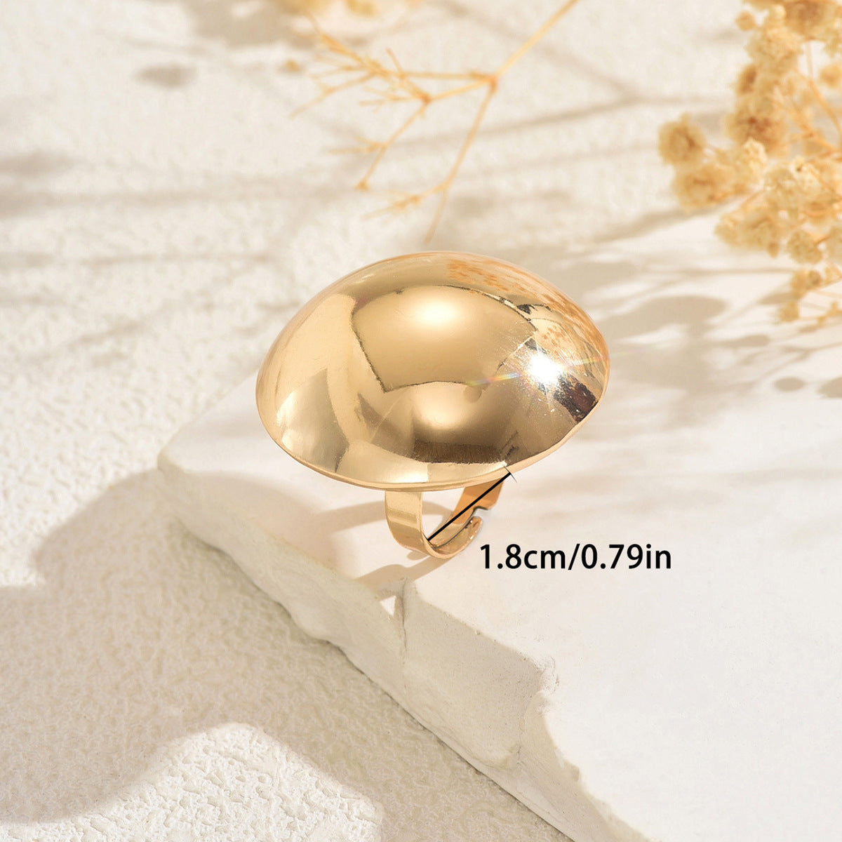 Anello Aperto Geometrico Minimalista da Donna in Lega di Zinco con Finitura Lucida e Design Circolare
