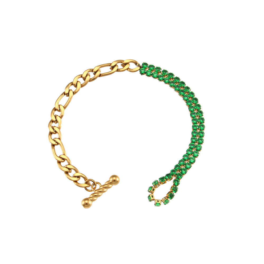 Set collana e bracciale da donna placcati in acciaio inossidabile geometrico minimalista