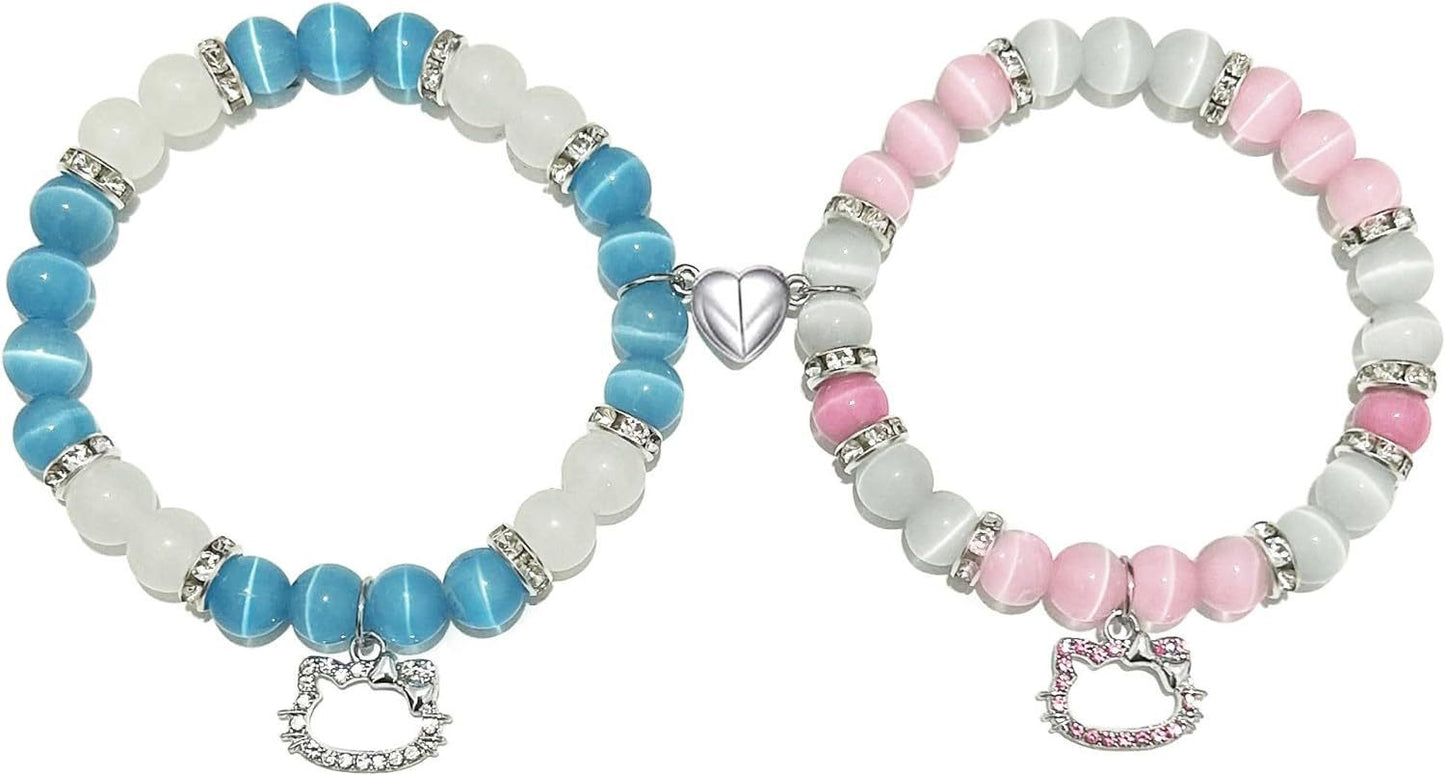 Sweet Heart Animal Shape Alloy Rhinestone Charm Bracelet for Couples