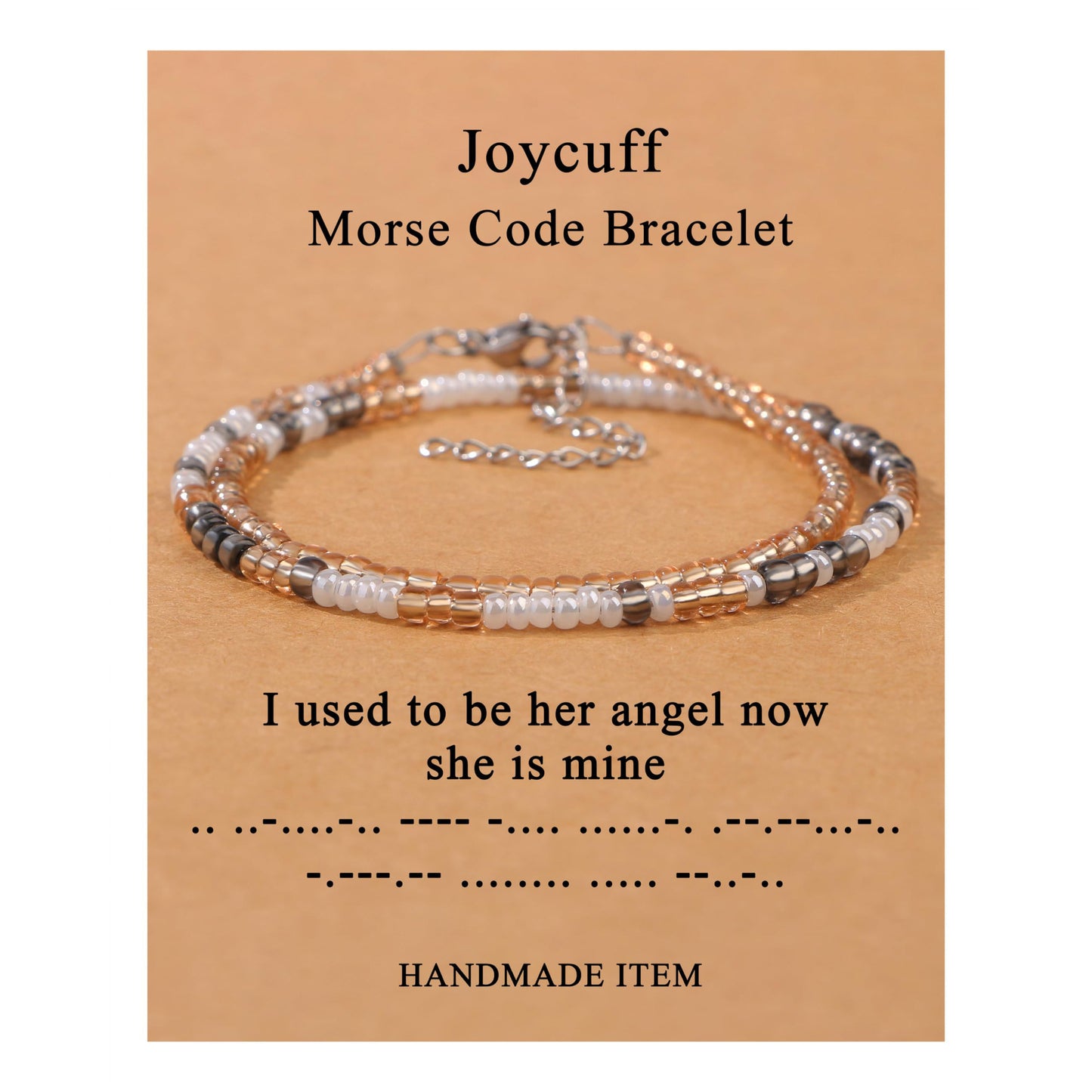 Minimalist Morse Code Letter Beaded Bracelet for Women