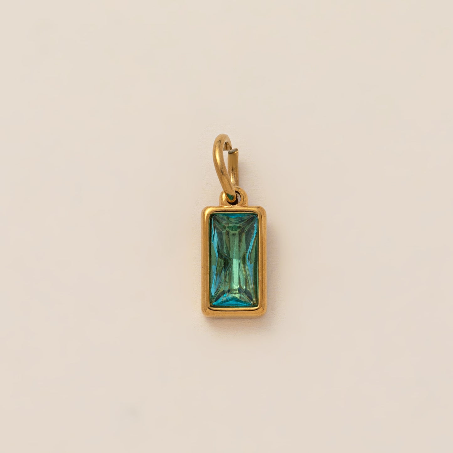 Minimalist 18K Gold Plated Round Square Geometric Gemstone Pendant Necklace for Unisex