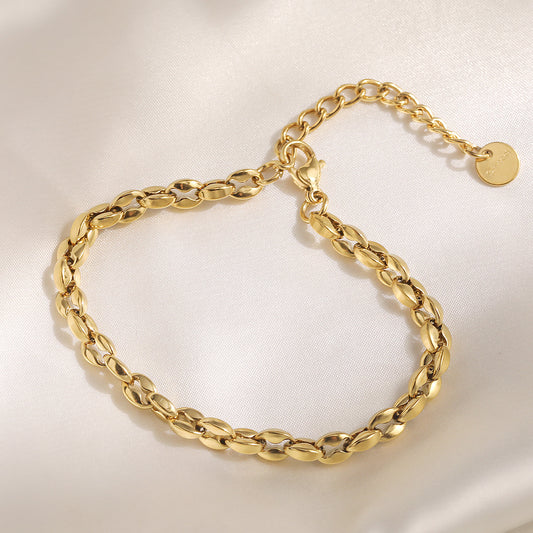 Geometric Gold Plated Stainless Steel Bracelet for Women