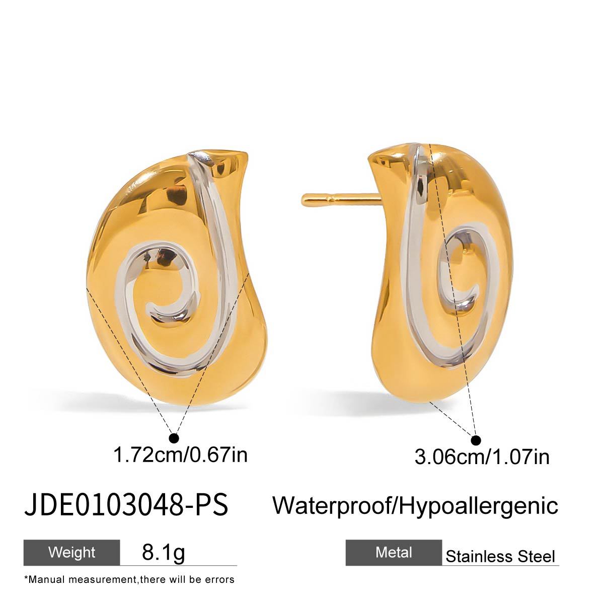 Luxury Minimalist Geometric Round Plated Titanium Steel Earrings for Women