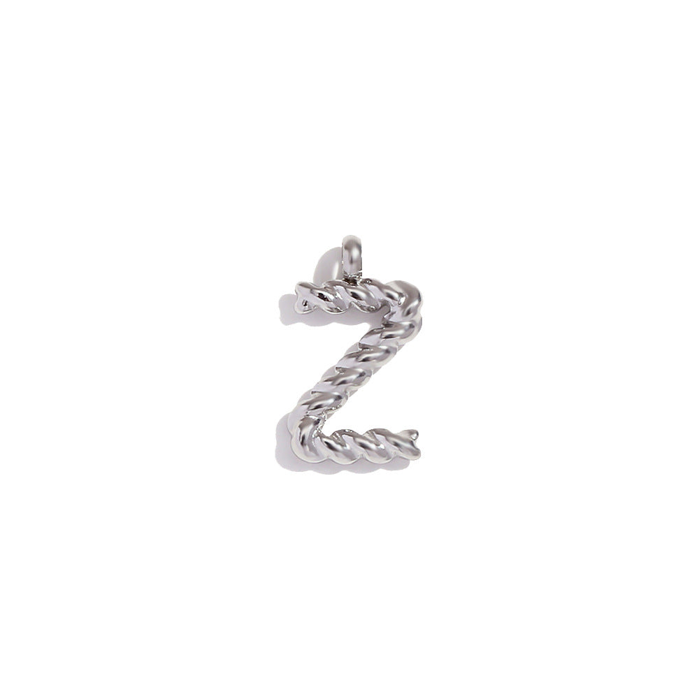 Collana con Pendente a Lettera Intrecciata Placcata in Acciaio Inossidabile, Stile Minimalista, da Donna