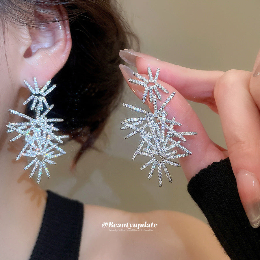 Pendientes minimalistas de lujo con circonitas y forma irregular para mujer, de latón con postes de acero inoxidable
