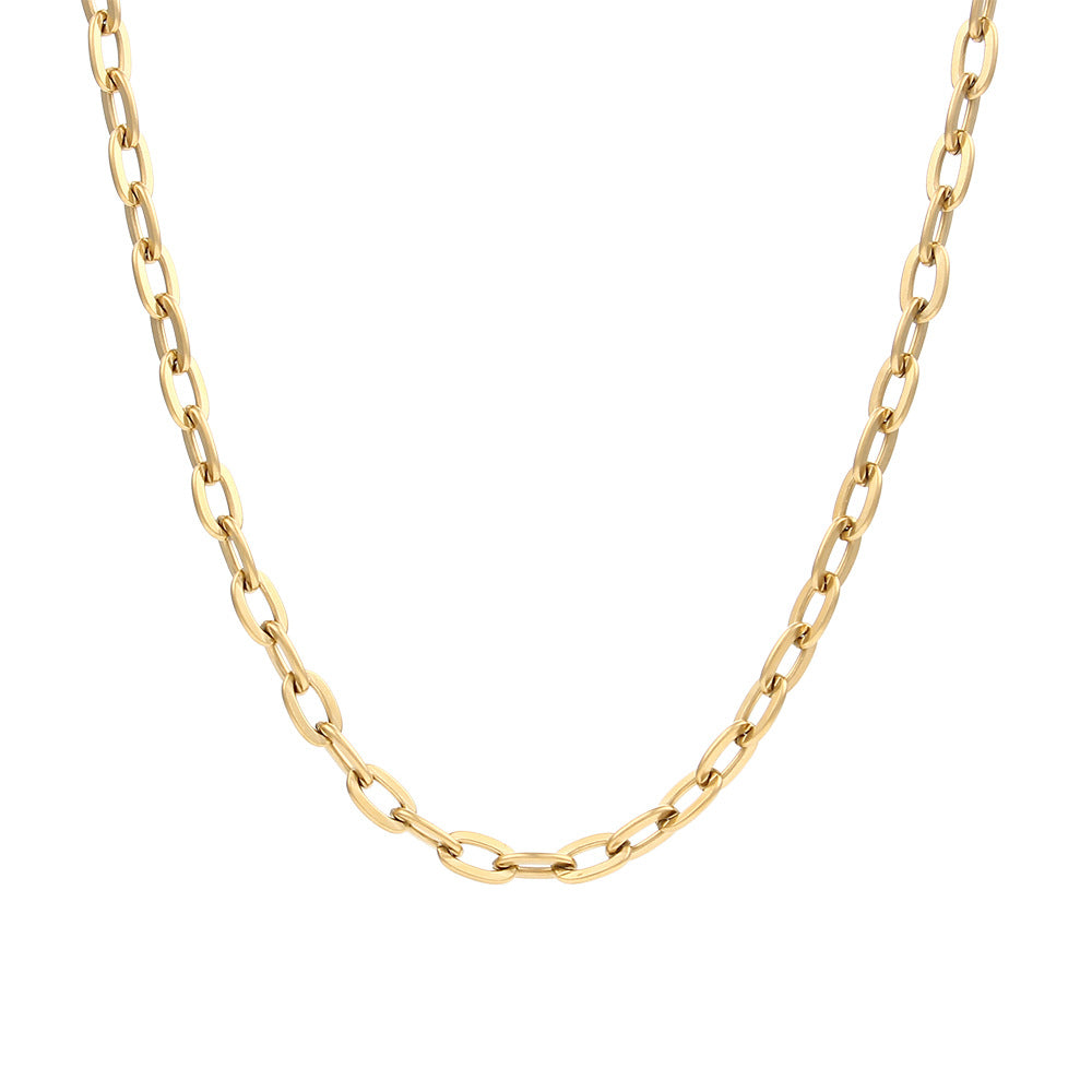 Collar de mujer de acero inoxidable Figaro geométrico de moda con acabado chapado