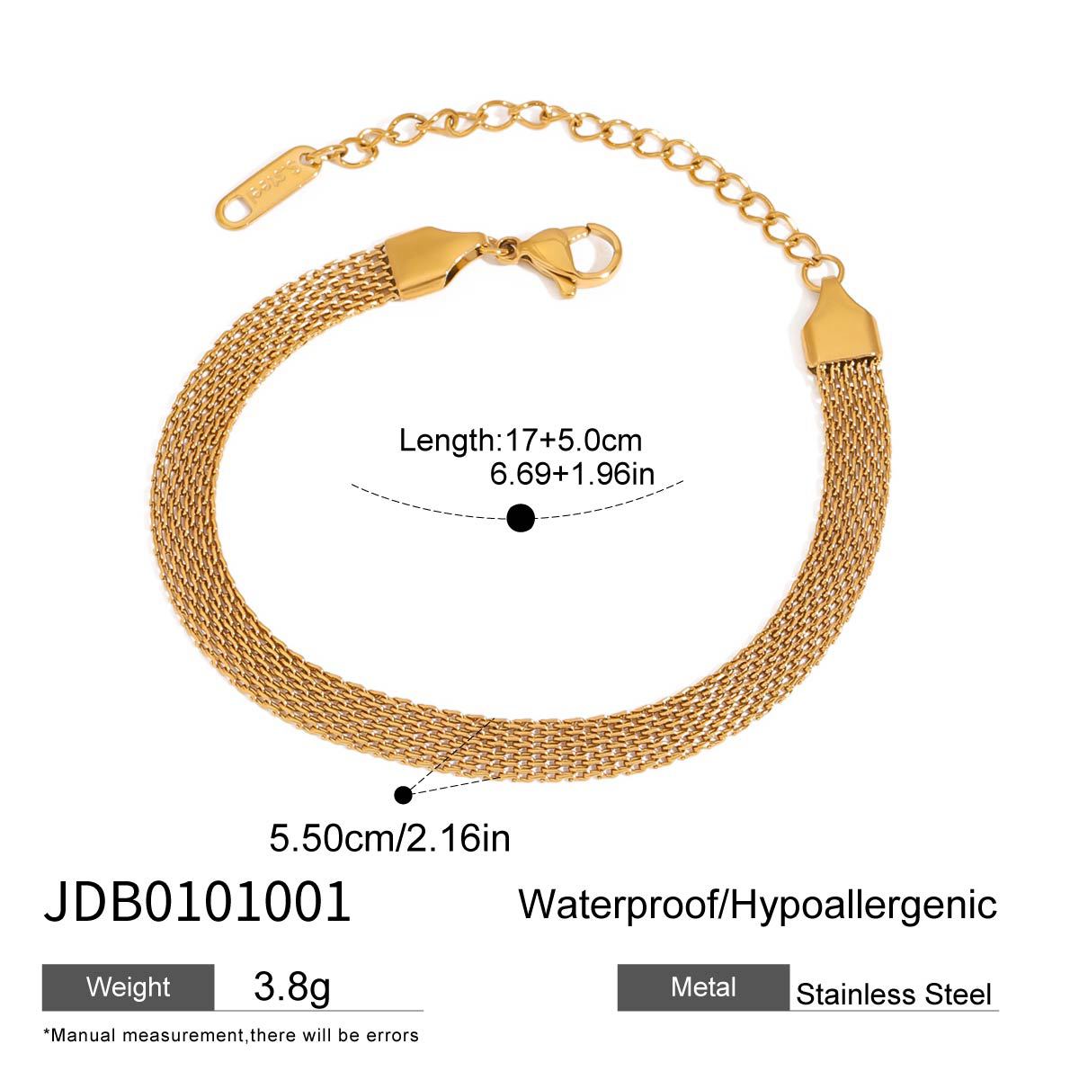 Geometric Plated Stainless Steel Bracelet for Women