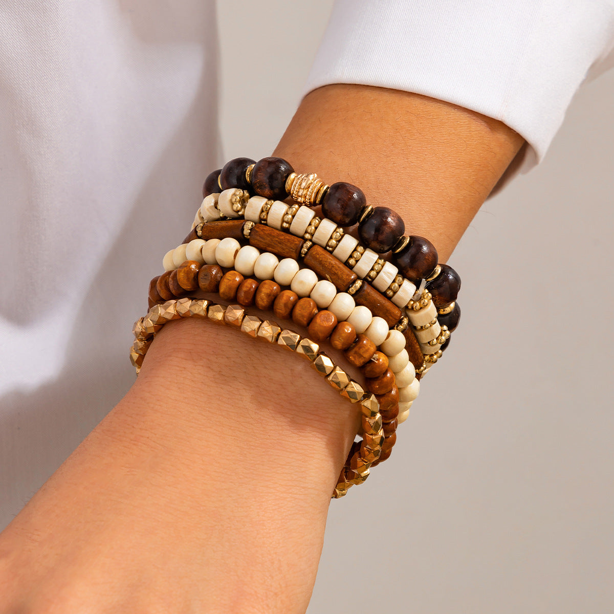 Vintage Geometric Alloy Plated Bracelet Set