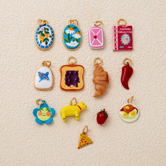 Vintage Gold Plated Brass Animal Charm Bar for DIY Jewelry Making