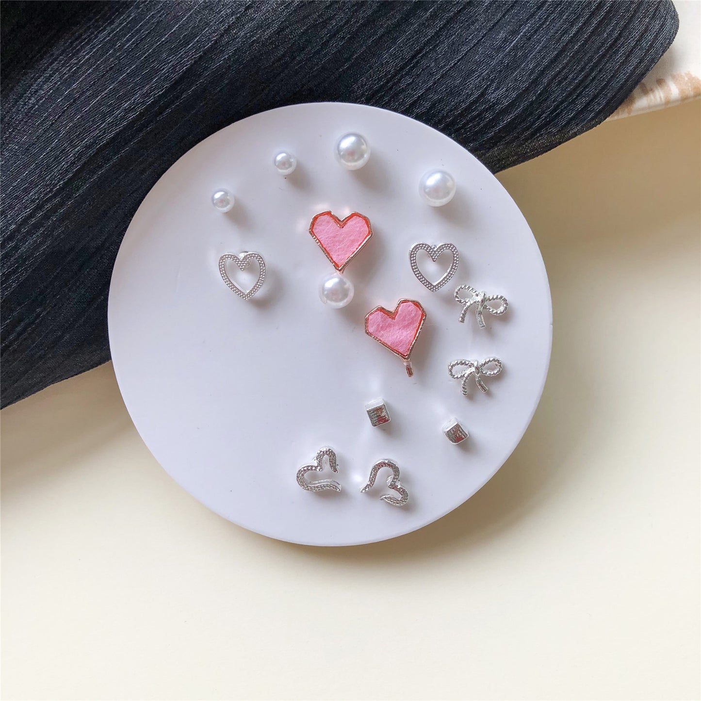 Minimalist Sweet Geometric Alloy Plated Stud Earrings with 925 Sterling Silver Posts for Women
