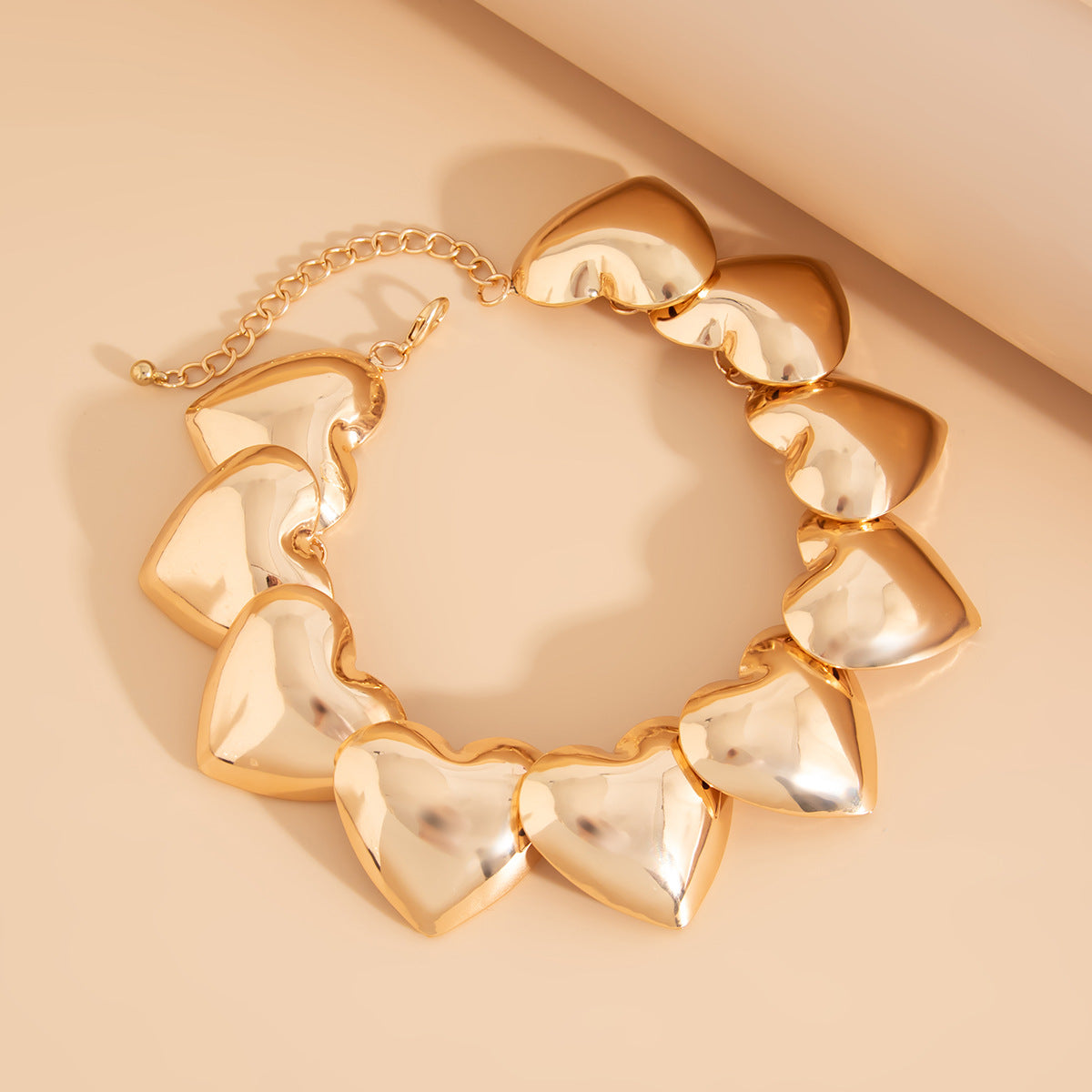 Minimalist Punk Heart Plated Iron Necklace for Women