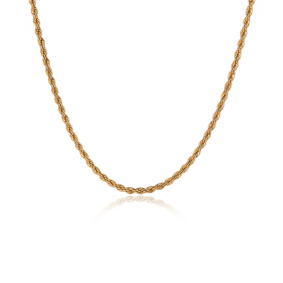 Elegante collar de cesta tejida estilo OL de acero titanio con chapado en oro para mujer