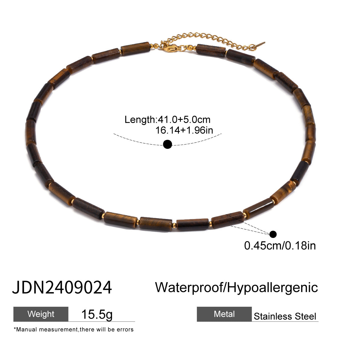 Geometric Tiger Eye Pendant Necklace in Stainless Steel with Plated Finish for Women Minimalist Locket Chain Jewelry