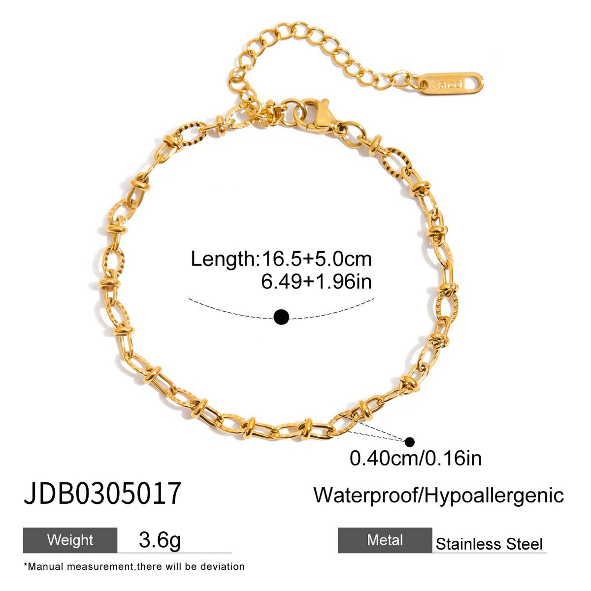 Elegante bracciale in acciaio inossidabile a forma di cuore con intarsio di strass, finitura placcata, gioielli alla moda da donna
