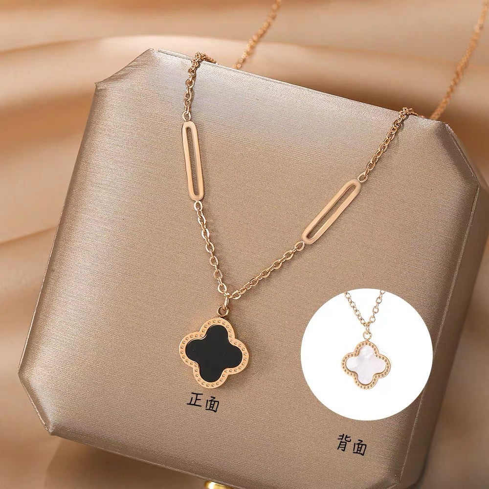 Collana Minimalista in Acciaio al Titanio con Numeri Romani, Reversibile e Placcata Galvanicamente, per Uomo e Donna