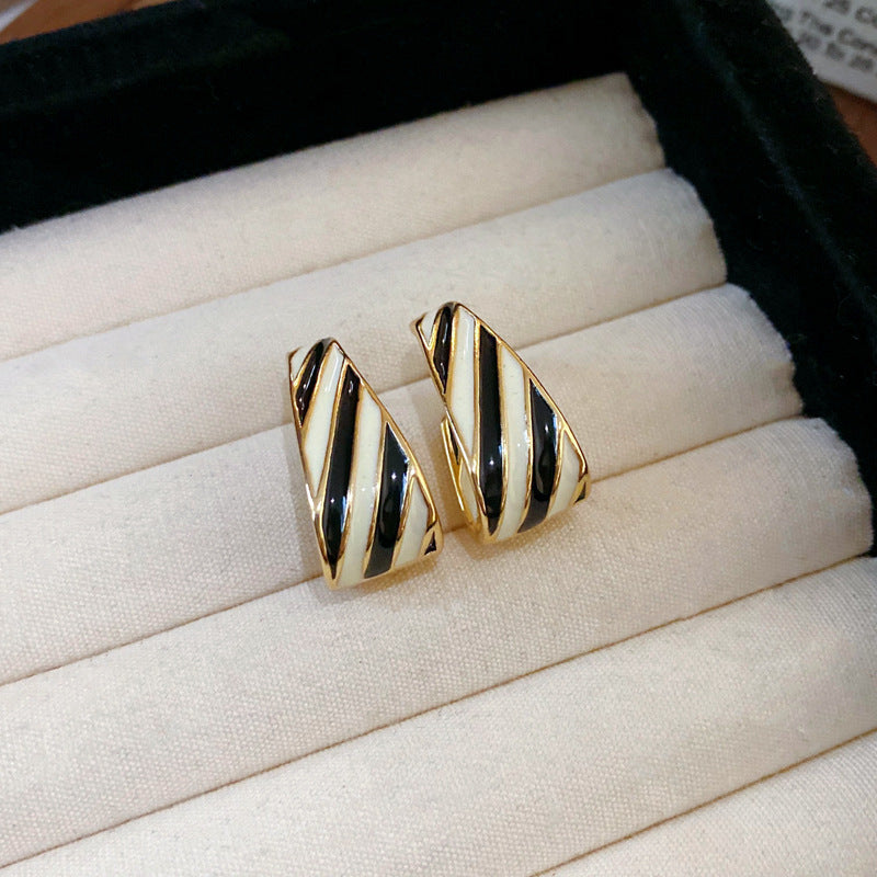 Vintage Geometric Earrings with Gold-Plated Copper Base and Stainless Steel Posts for Women