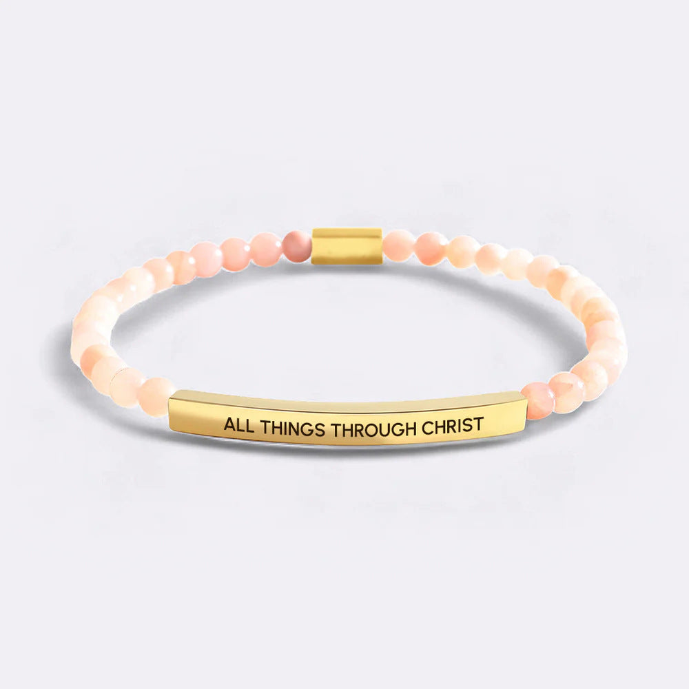 Minimalist Stainless Steel Bracelet with Black Matte Beads Blue Turquoise and Laser Engraved Gold Tube Charms Unisex Geometric Letter Jewelry