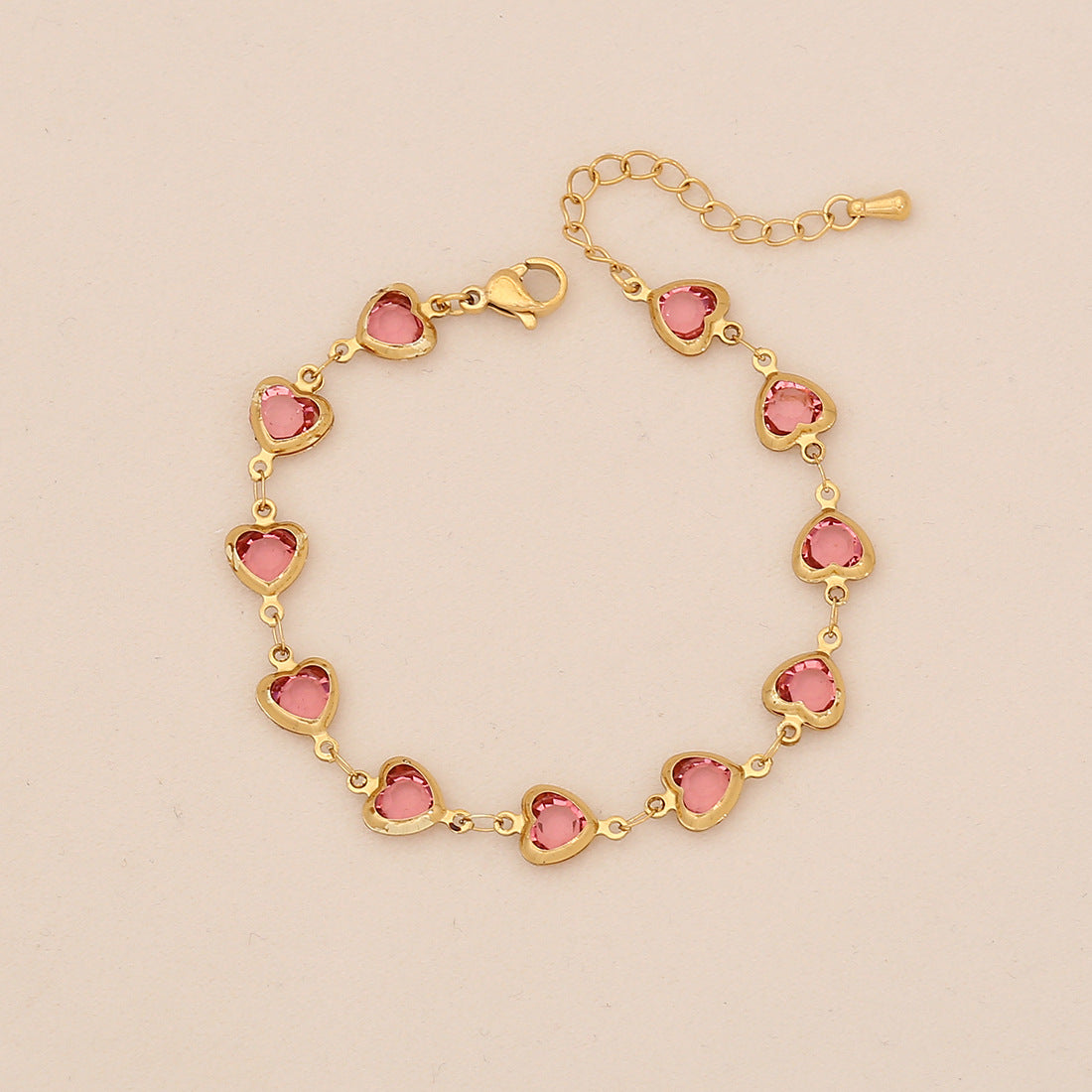 Fashionable Heart-Shaped Stainless Steel Bracelet with Plating Finish for Women