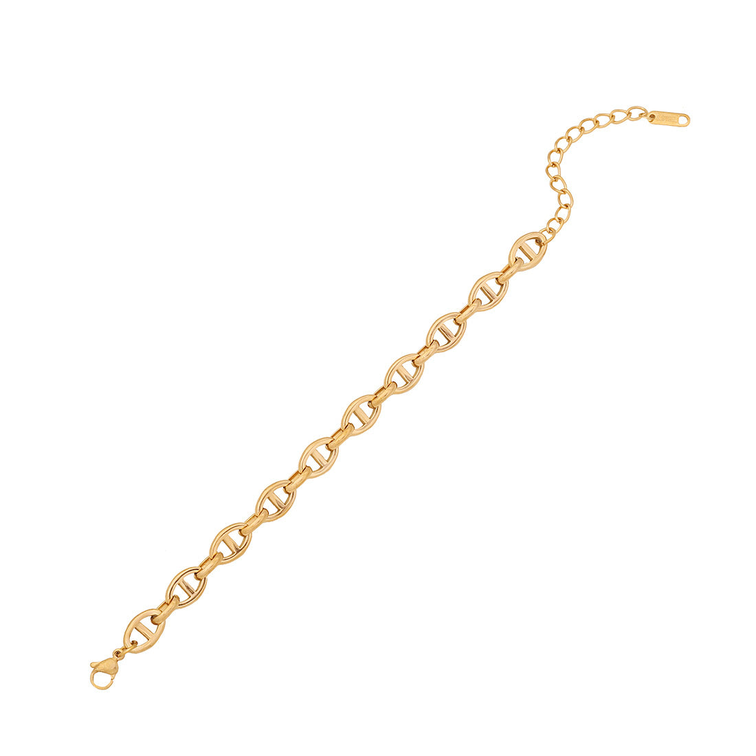 Playful Pig Nose Bracelet in Stainless Steel with Geometric Design and Plated Finish for Women