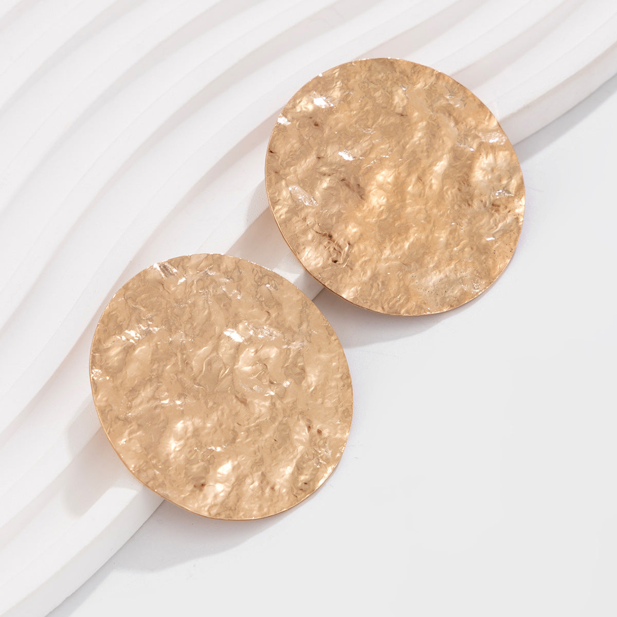 Geometric Round Plated Iron Earrings for Women